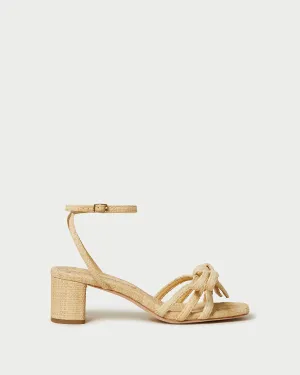 Mikel Natural Bow Mid-Heel Sandal -LOEFFLER RANDALL