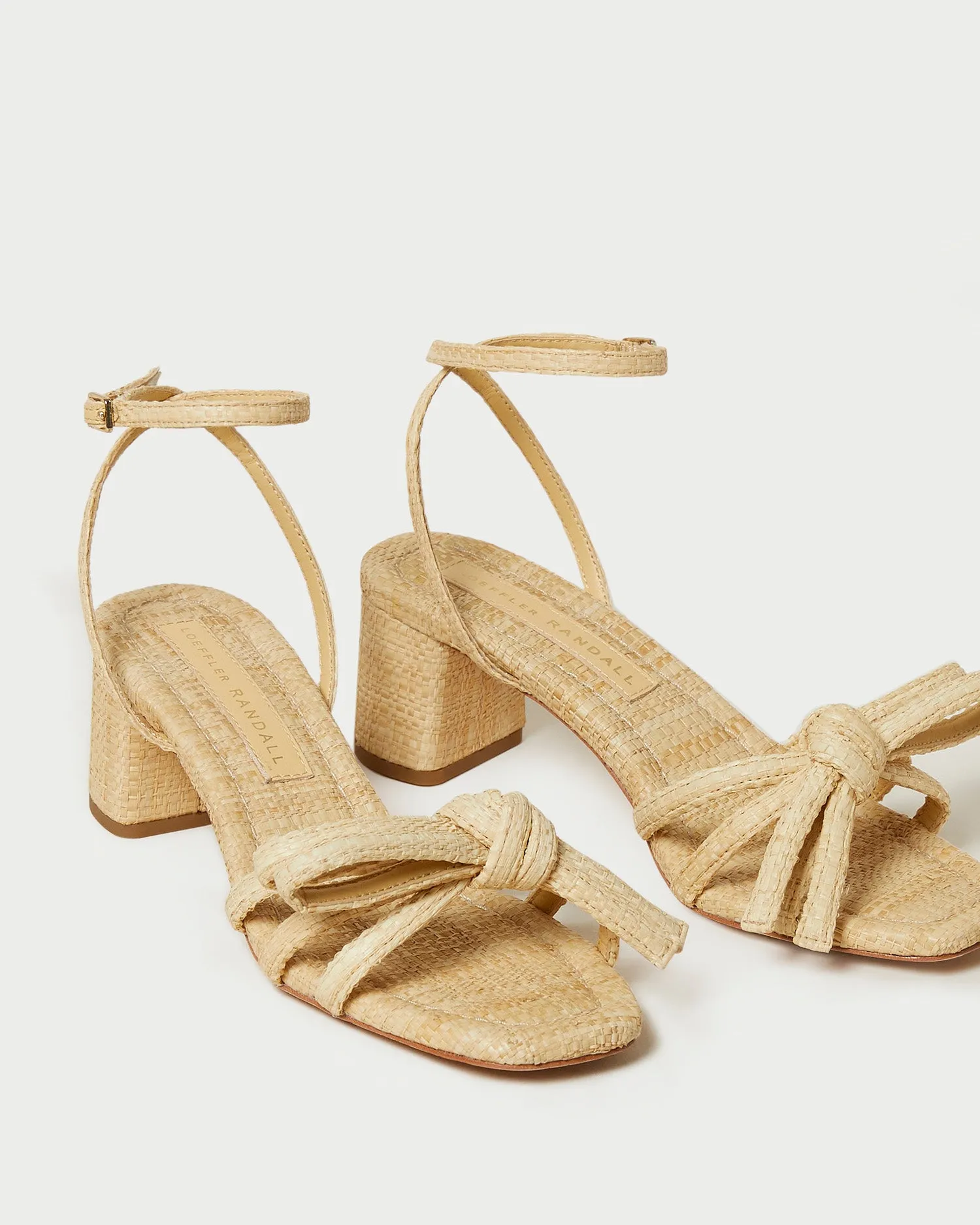 Mikel Natural Bow Mid-Heel Sandal -LOEFFLER RANDALL