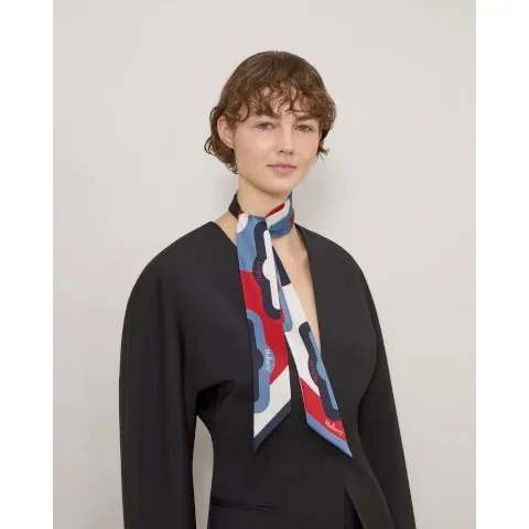 Mulberry Color Block Skinny Scarf
