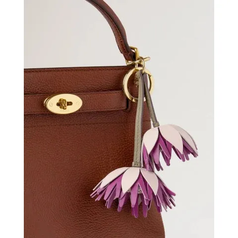 Mulberry Dahlia Flower Keyring