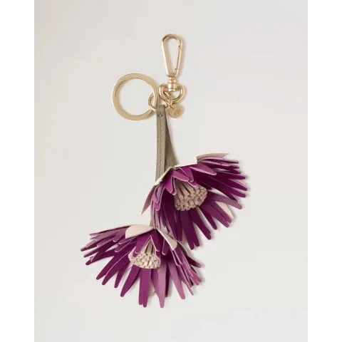 Mulberry Dahlia Flower Keyring