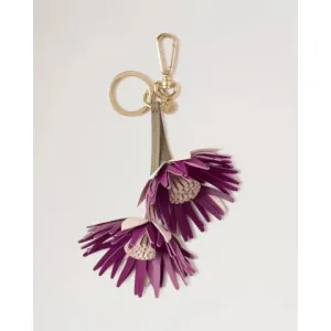 Mulberry Dahlia Flower Keyring