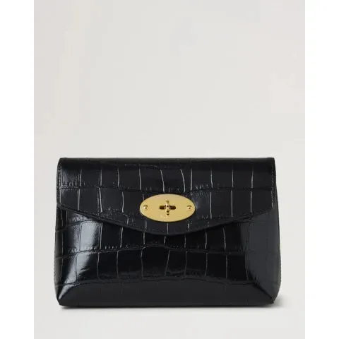 Mulberry Darley Cosmetic Pouch in Black Croc