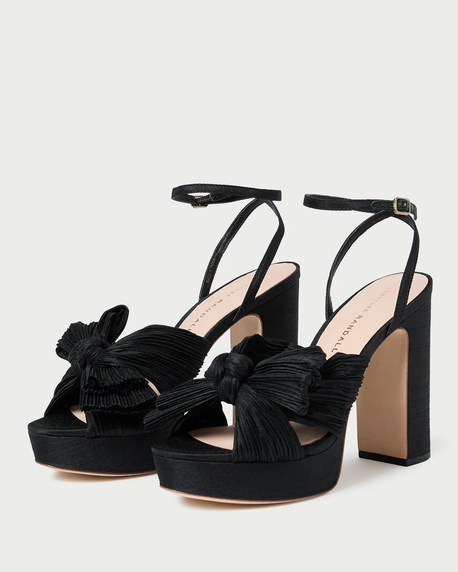 Natalia Black Platform Bow Heel -LOEFFLER RANDALL