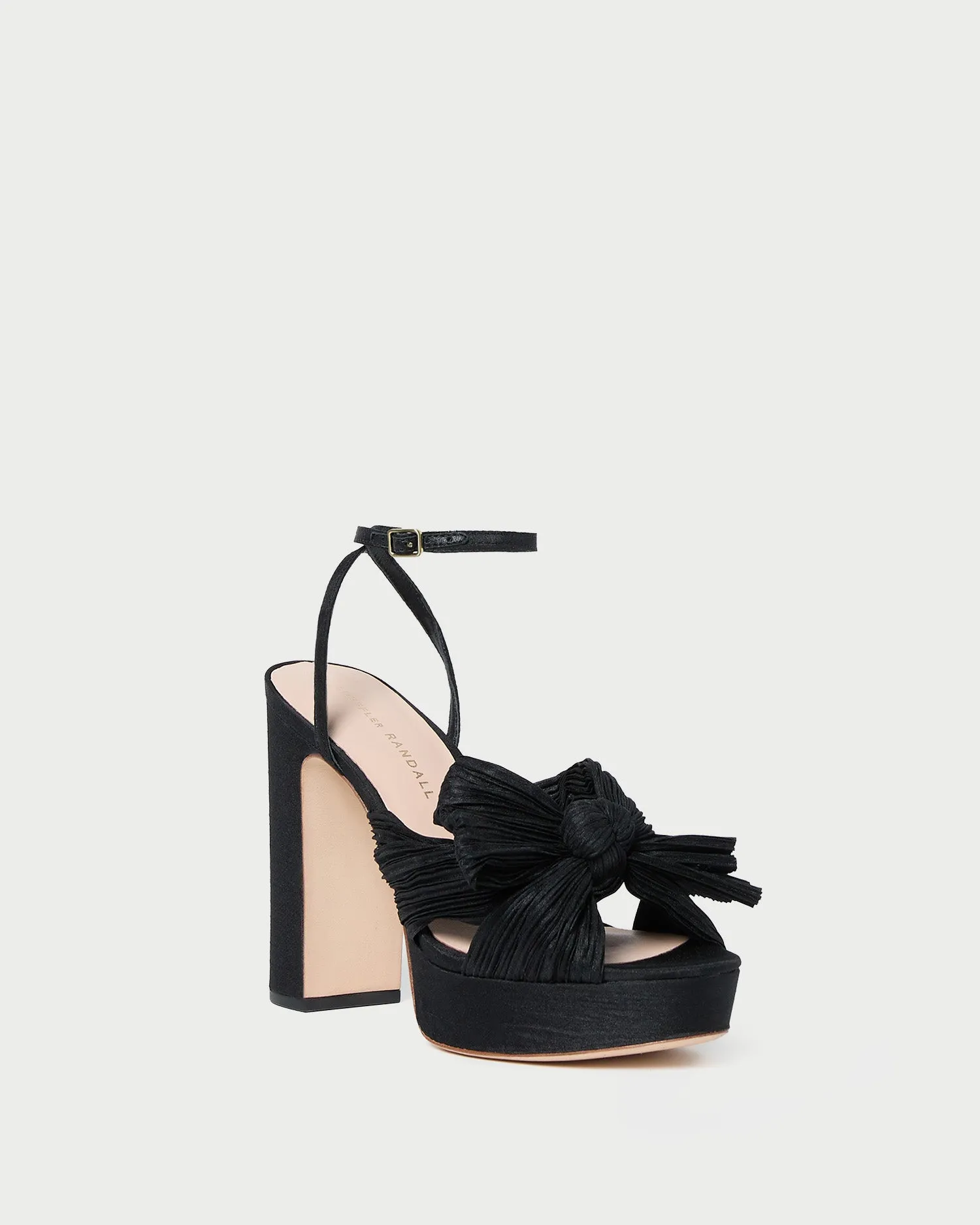 Natalia Black Platform Bow Heel -LOEFFLER RANDALL