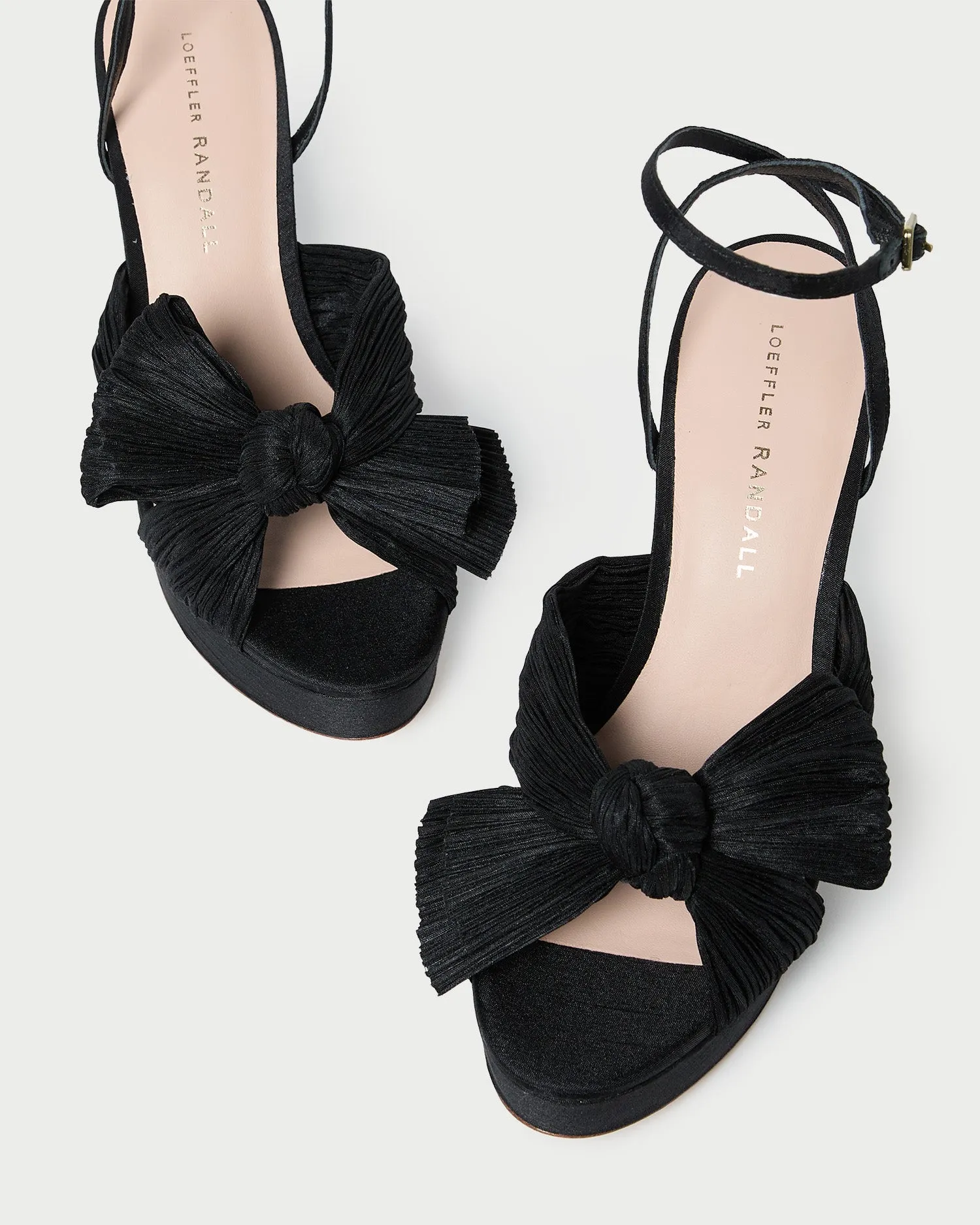 Natalia Black Platform Bow Heel -LOEFFLER RANDALL
