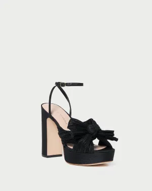 Natalia Black Platform Bow Heel -LOEFFLER RANDALL