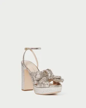 Natalia Champagne Platform Bow Heel -LOEFFLER RANDALL