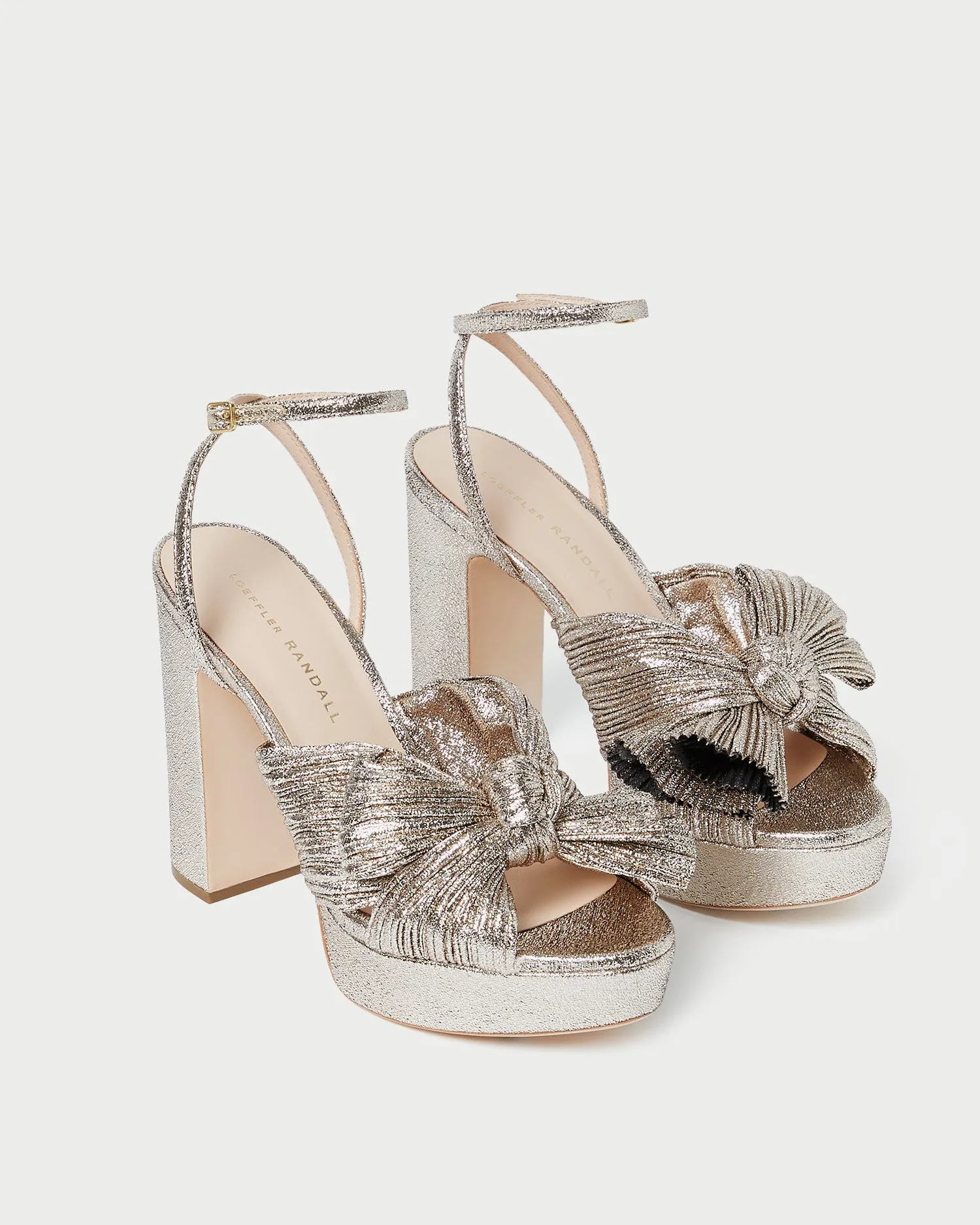 Natalia Champagne Platform Bow Heel -LOEFFLER RANDALL