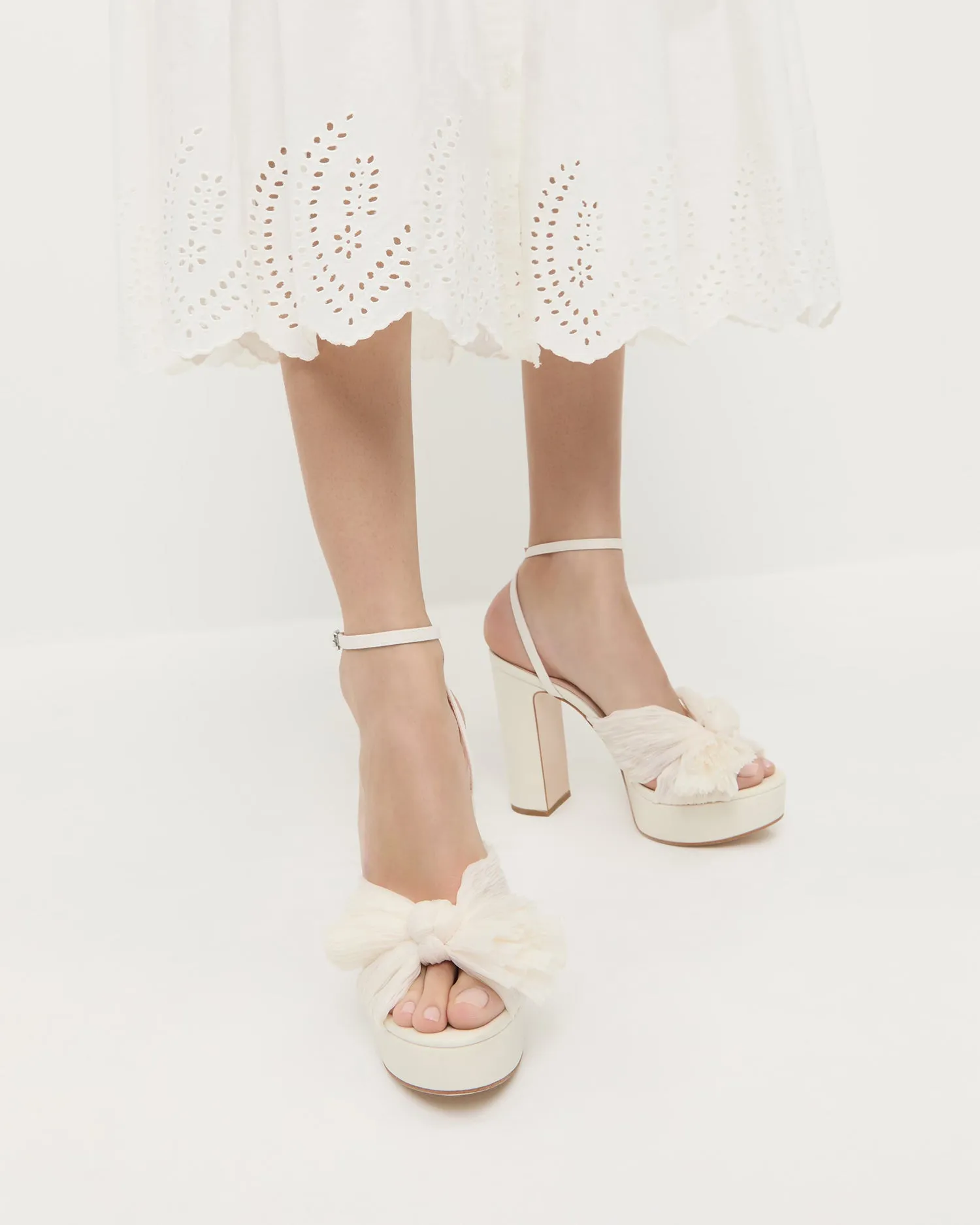 Natalia Pearl Platform Bow Heel -LOEFFLER RANDALL