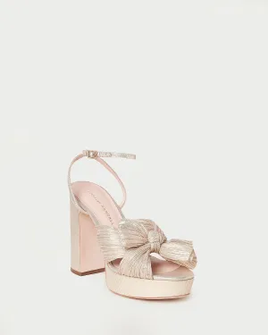 Natalia Platinum Platform Bow Heel -LOEFFLER RANDALL