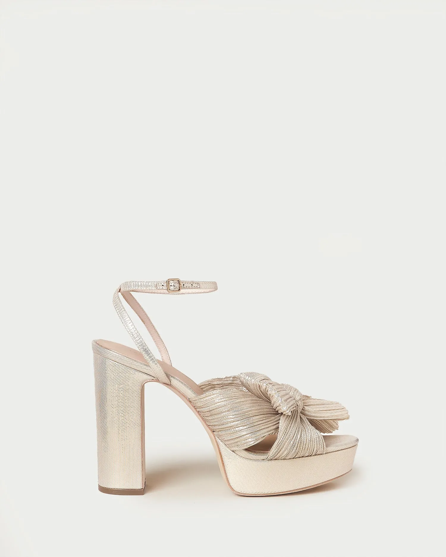 Natalia Platinum Platform Bow Heel -LOEFFLER RANDALL