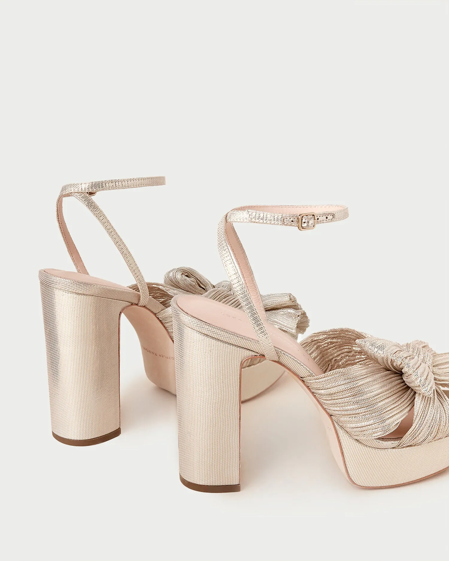 Natalia Platinum Platform Bow Heel -LOEFFLER RANDALL