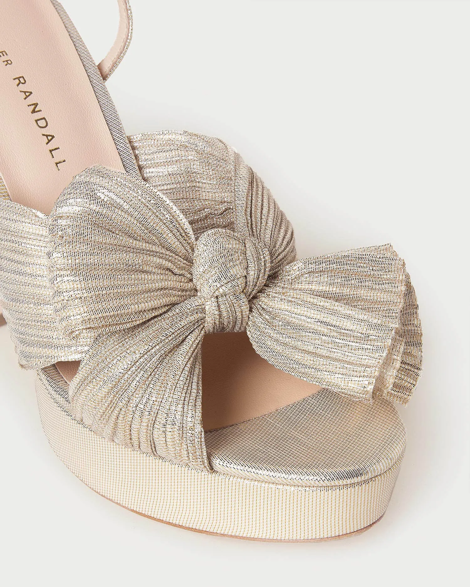 Natalia Platinum Platform Bow Heel -LOEFFLER RANDALL