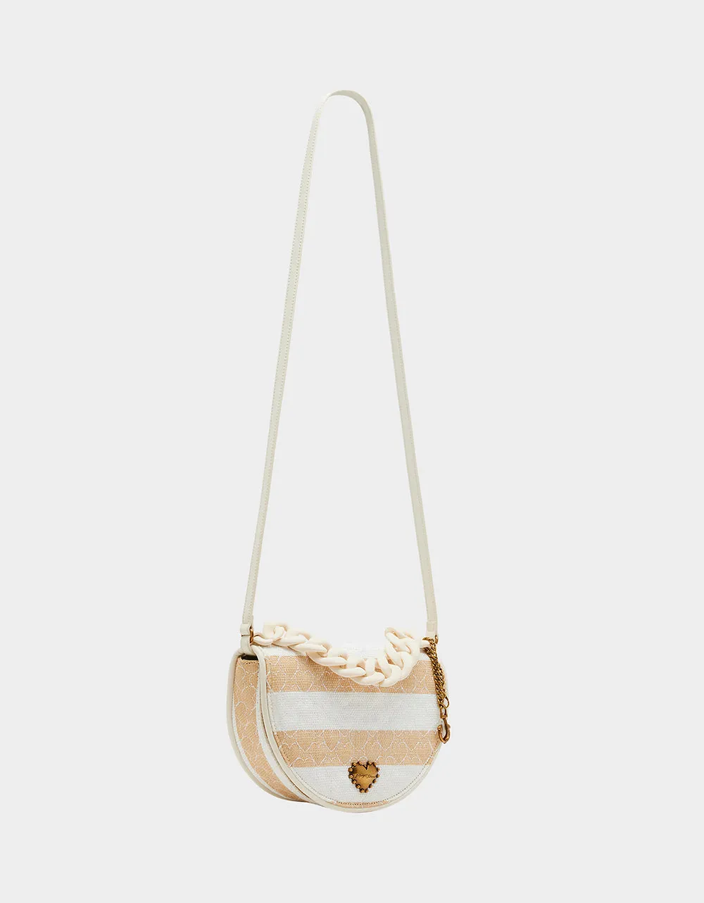 NAUTI-GAL HALF MOON RAFFIA FLAP NATURAL Betsey Johnson