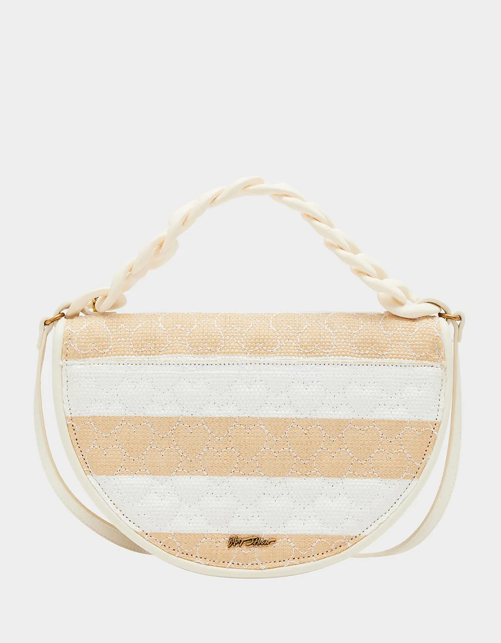 NAUTI-GAL HALF MOON RAFFIA FLAP NATURAL Betsey Johnson