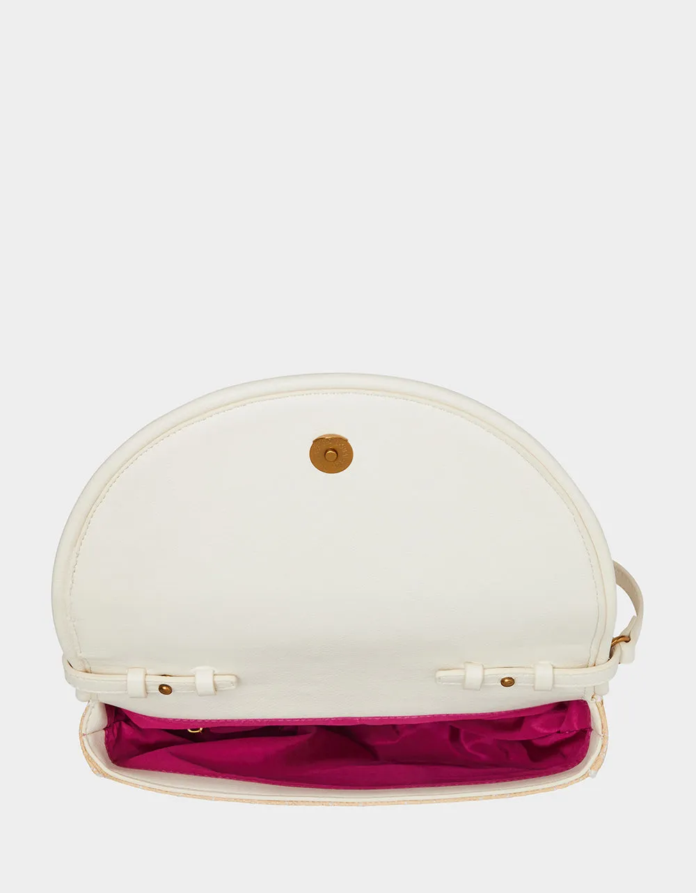 NAUTI-GAL HALF MOON RAFFIA FLAP NATURAL Betsey Johnson