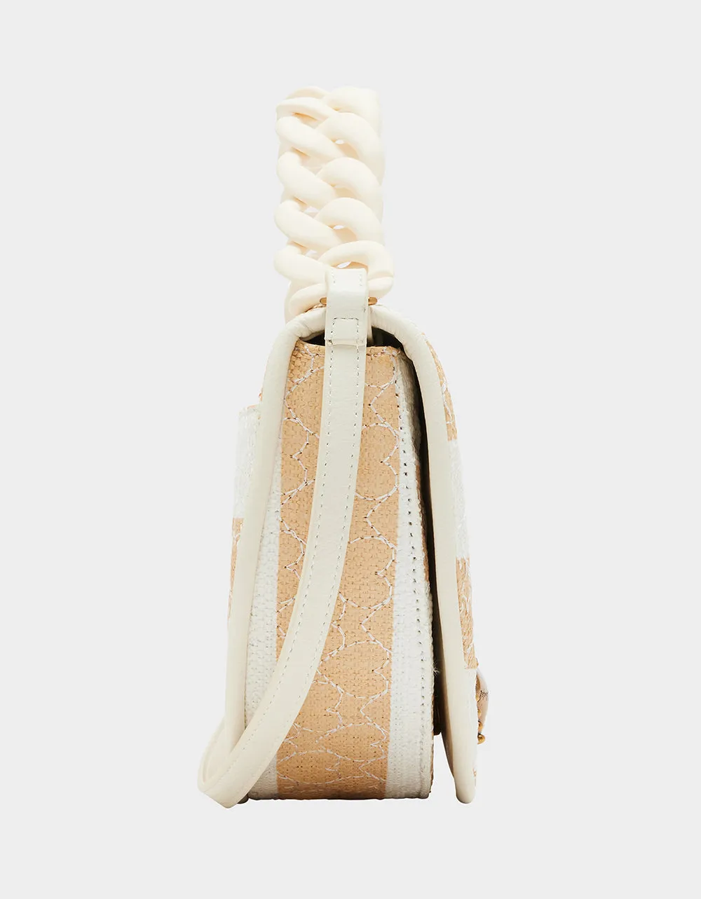 NAUTI-GAL HALF MOON RAFFIA FLAP NATURAL Betsey Johnson