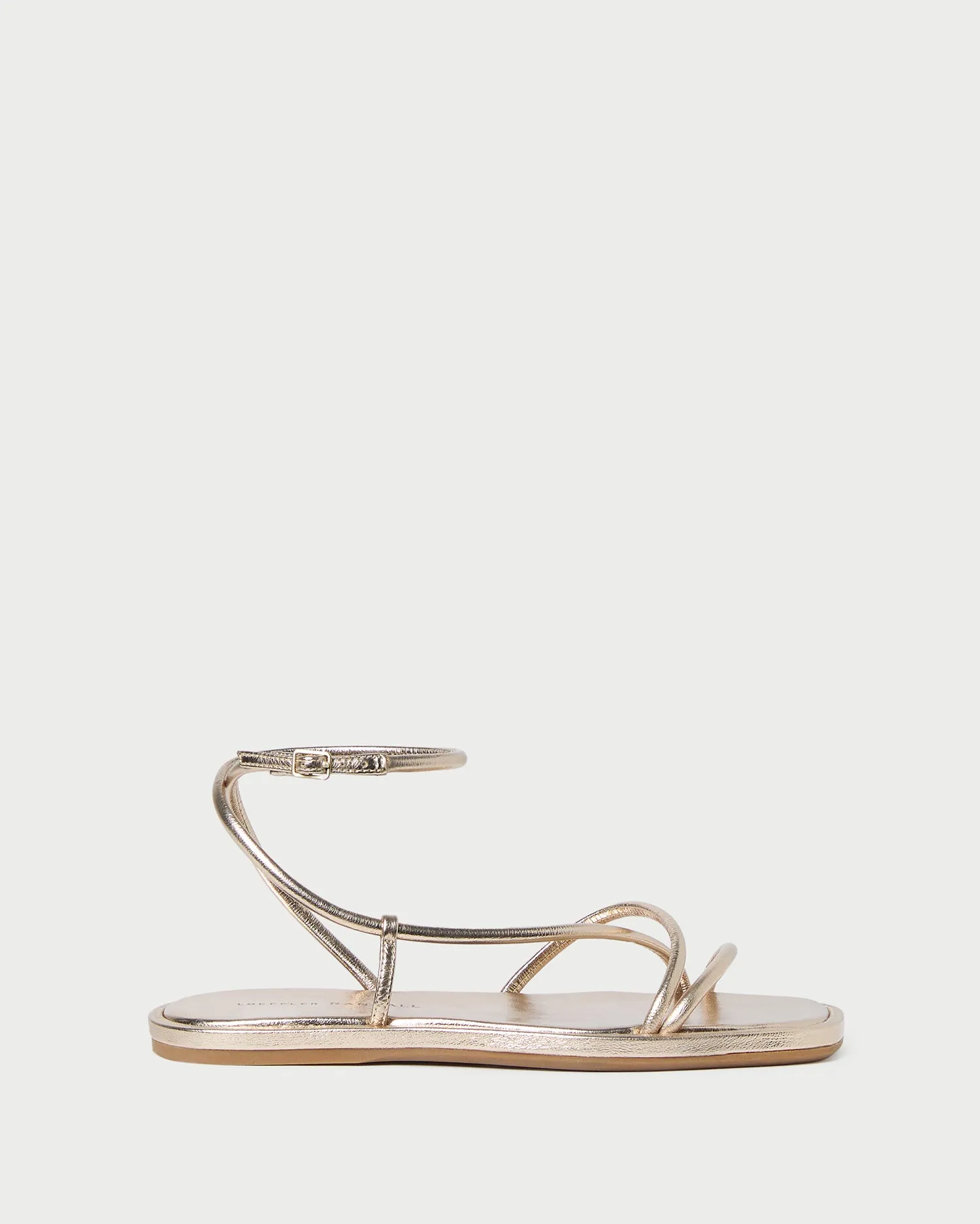 Noor Champagne Leather Flat Sandal -LOEFFLER RANDALL