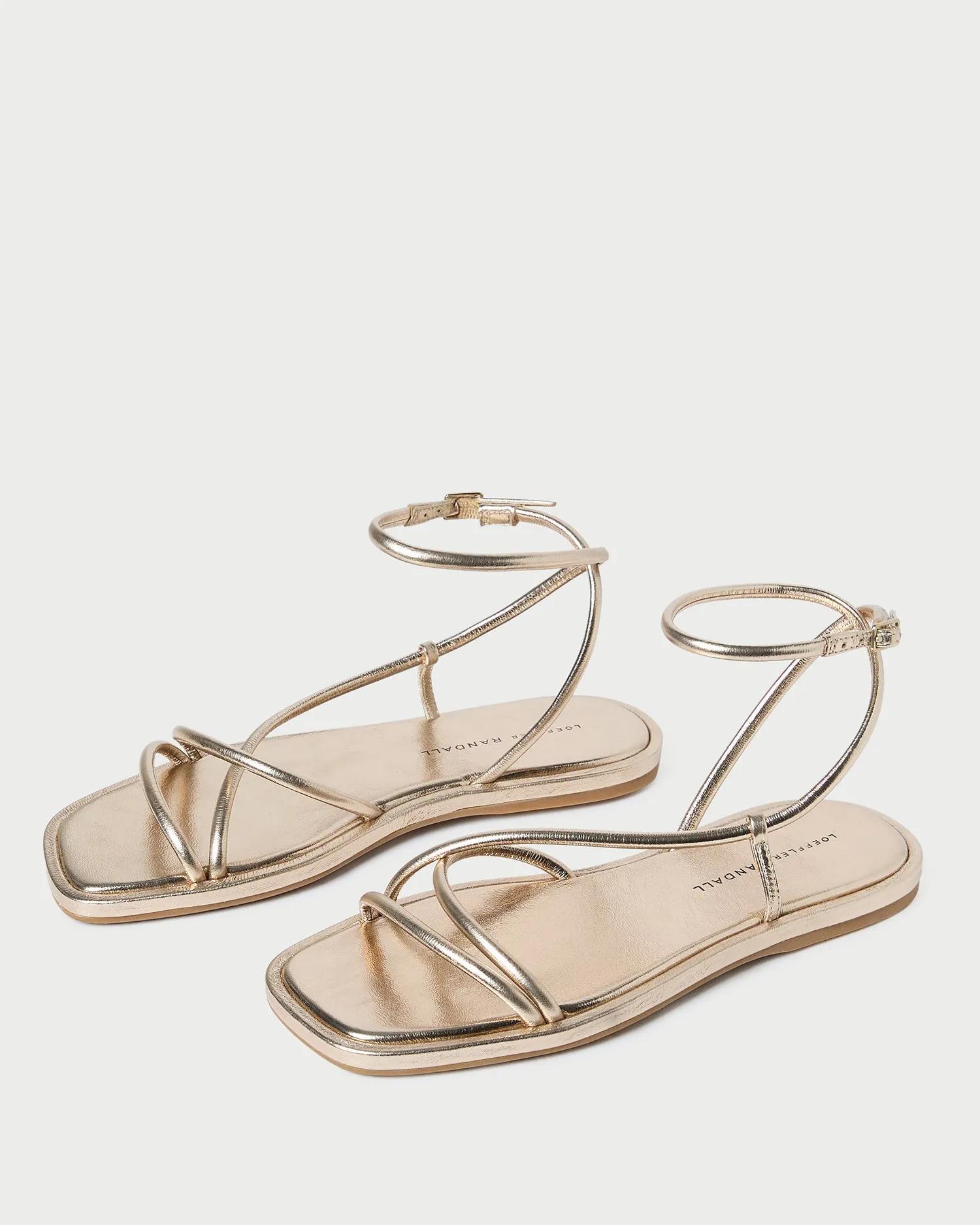 Noor Champagne Leather Flat Sandal -LOEFFLER RANDALL
