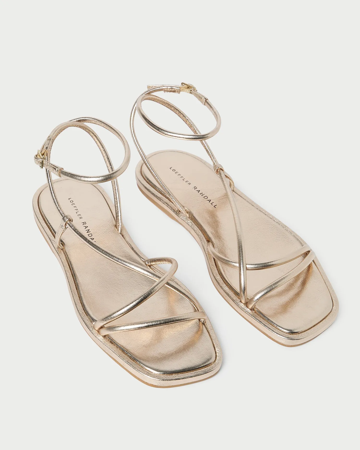Noor Champagne Leather Flat Sandal -LOEFFLER RANDALL
