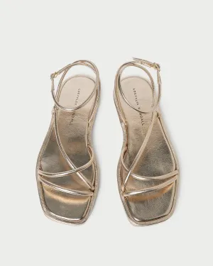 Noor Champagne Leather Flat Sandal -LOEFFLER RANDALL