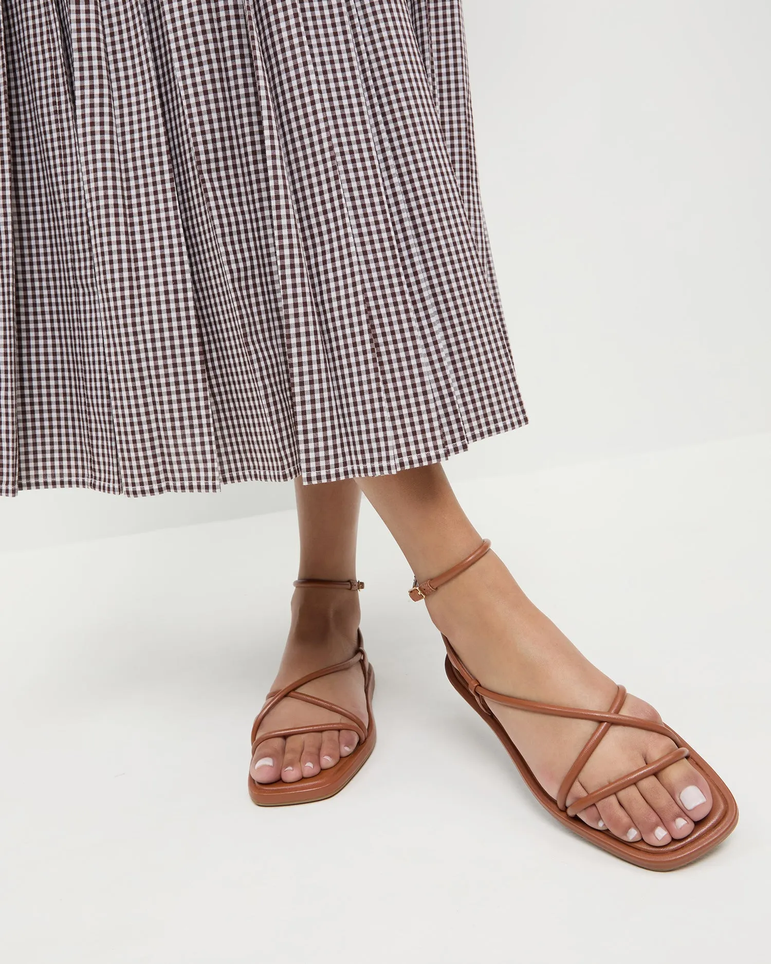 Noor Timber Leather Flat Sandal -LOEFFLER RANDALL