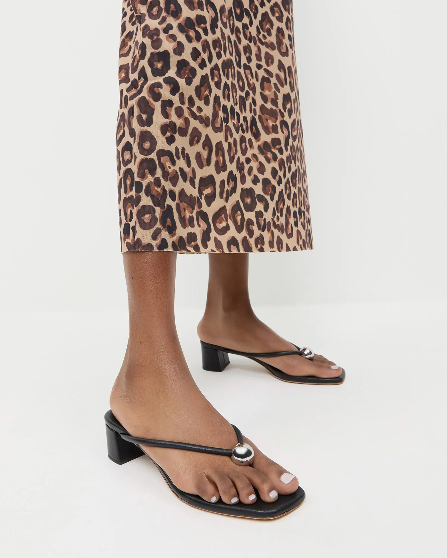 Odessa Black/Silver Heeled Sandal -LOEFFLER RANDALL
