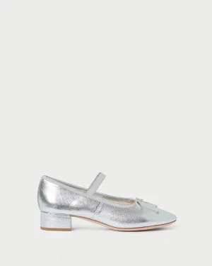 Odile Silver Leather Ballet Pump -LOEFFLER RANDALL