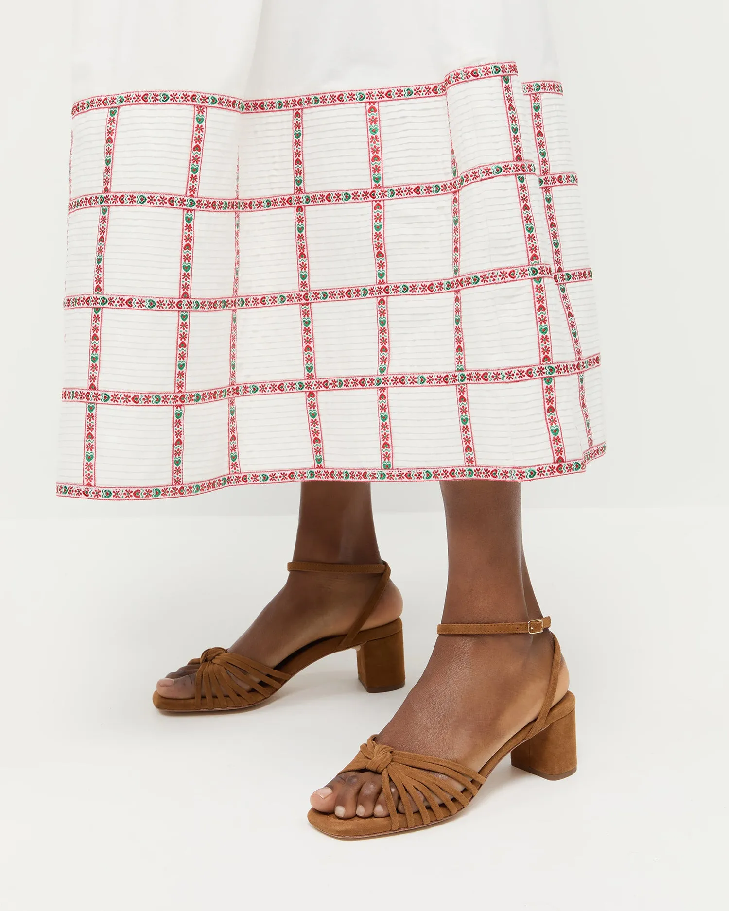 Olivia Cacao Knot Mid-Heel Sandal -LOEFFLER RANDALL