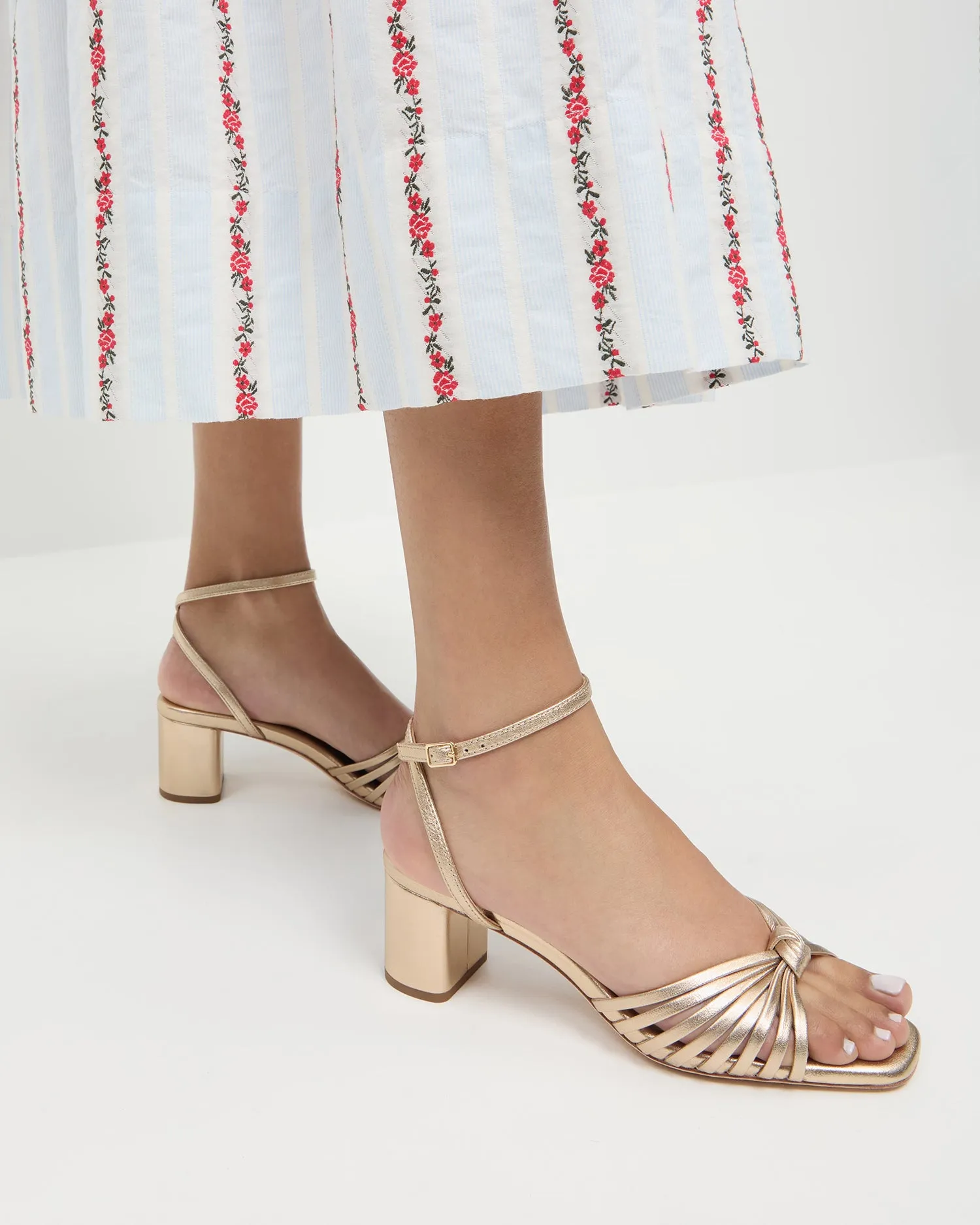 Olivia Champagne Knot Mid-Heel -LOEFFLER RANDALL
