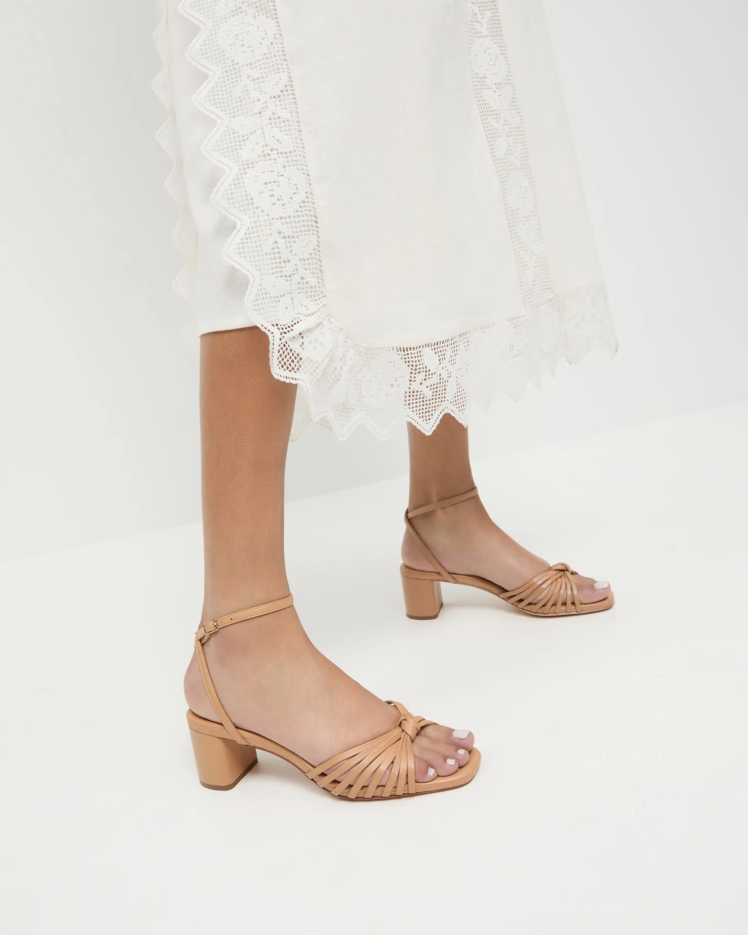 Olivia Dune Knot Mid-Heel Sandal -LOEFFLER RANDALL