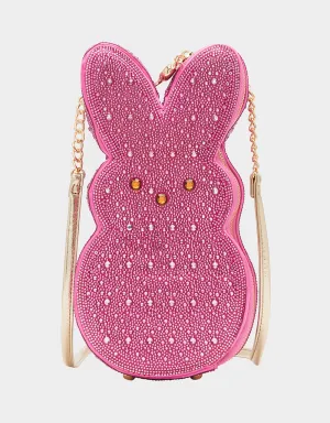 PEEPS RHINESTONE BUNNY CROSSBODY PINK Betsey Johnson