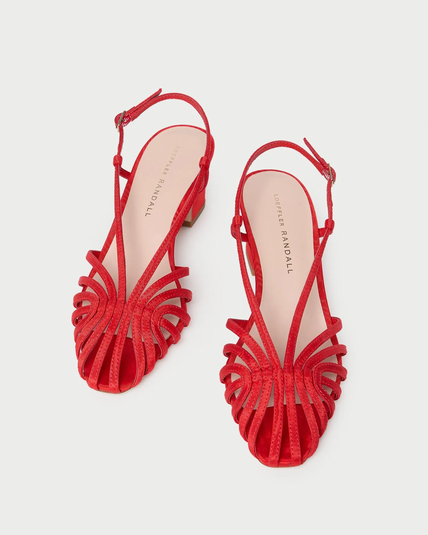 Priscilla Red Moiré Heeled Sandal -LOEFFLER RANDALL