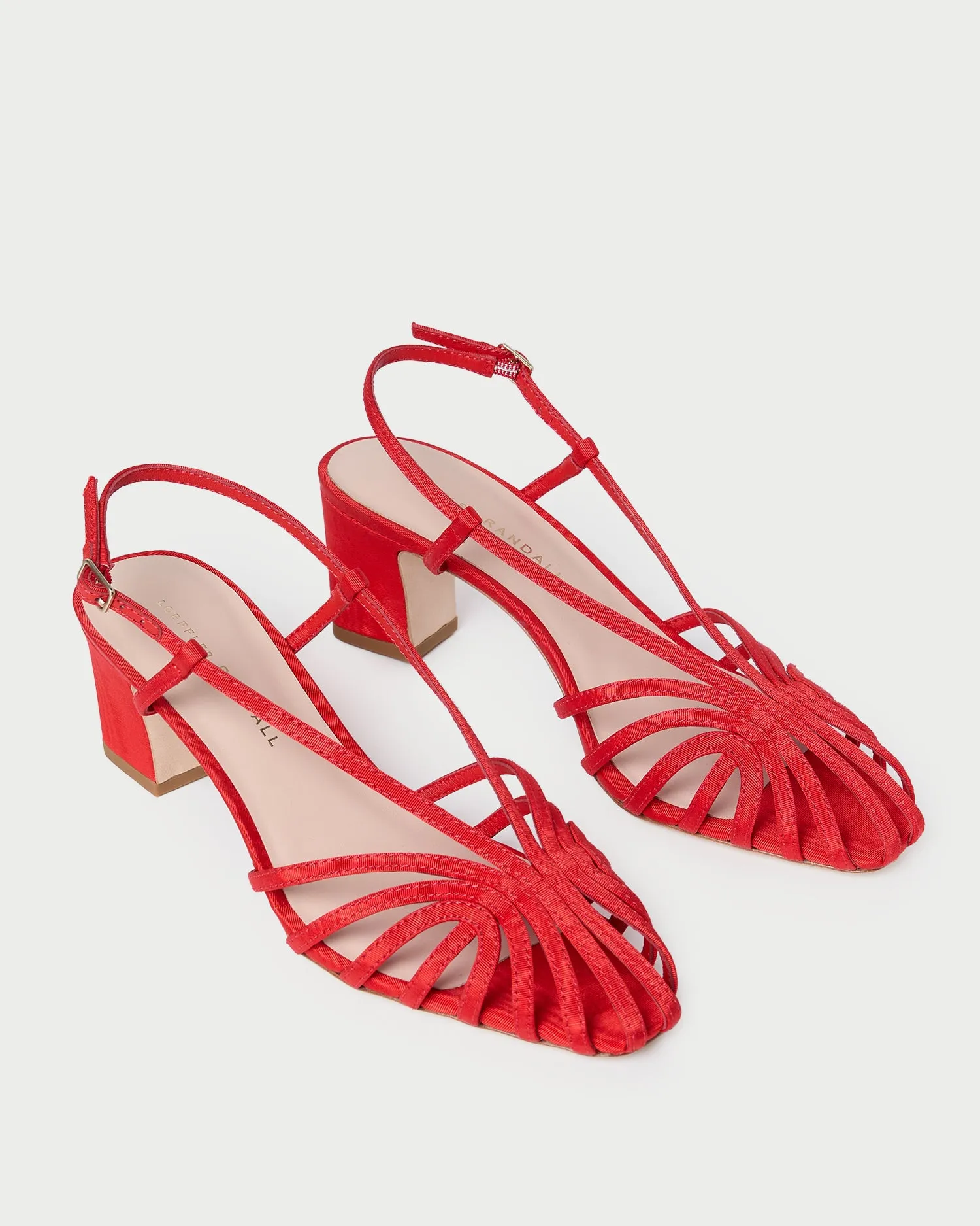 Priscilla Red Moiré Heeled Sandal -LOEFFLER RANDALL