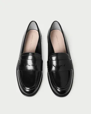 Rachel Black Leather Loafer -LOEFFLER RANDALL