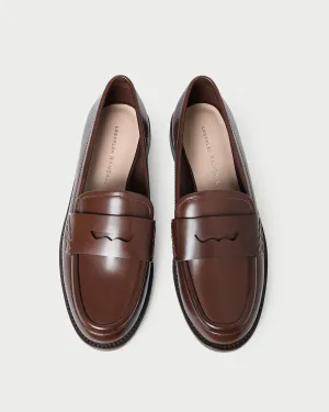 Rachel Espresso Leather Loafer -LOEFFLER RANDALL