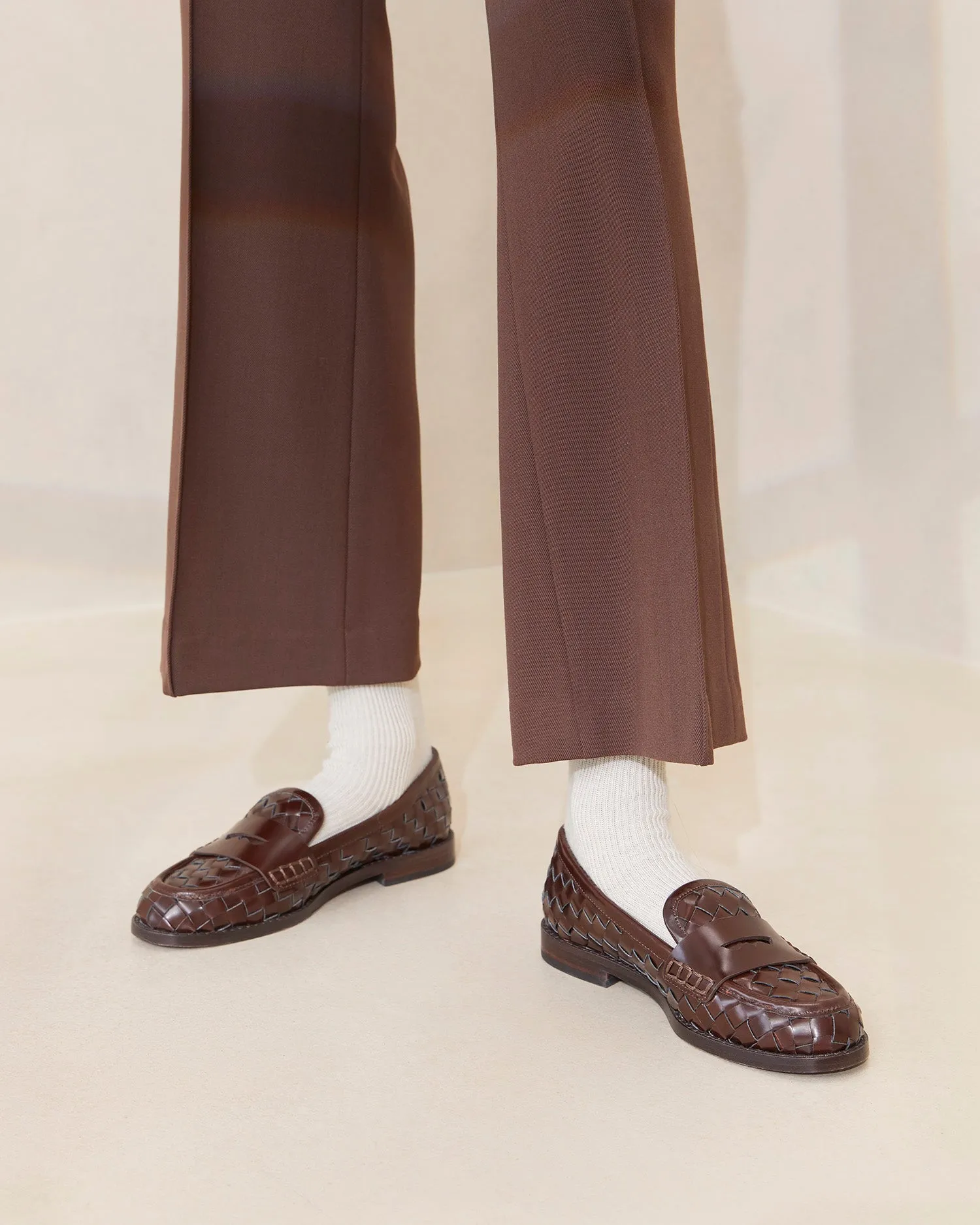 Rachel Espresso Woven Loafer -LOEFFLER RANDALL