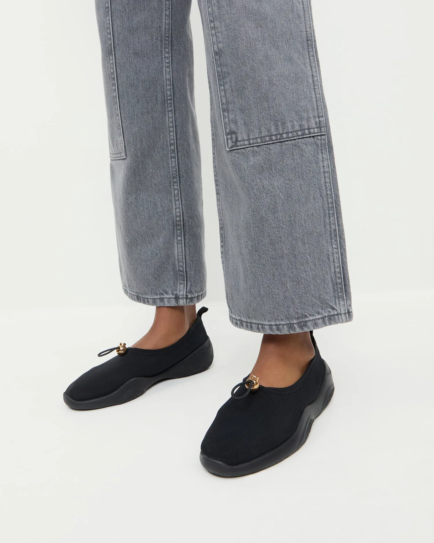 Raina Black Mesh Flat -LOEFFLER RANDALL