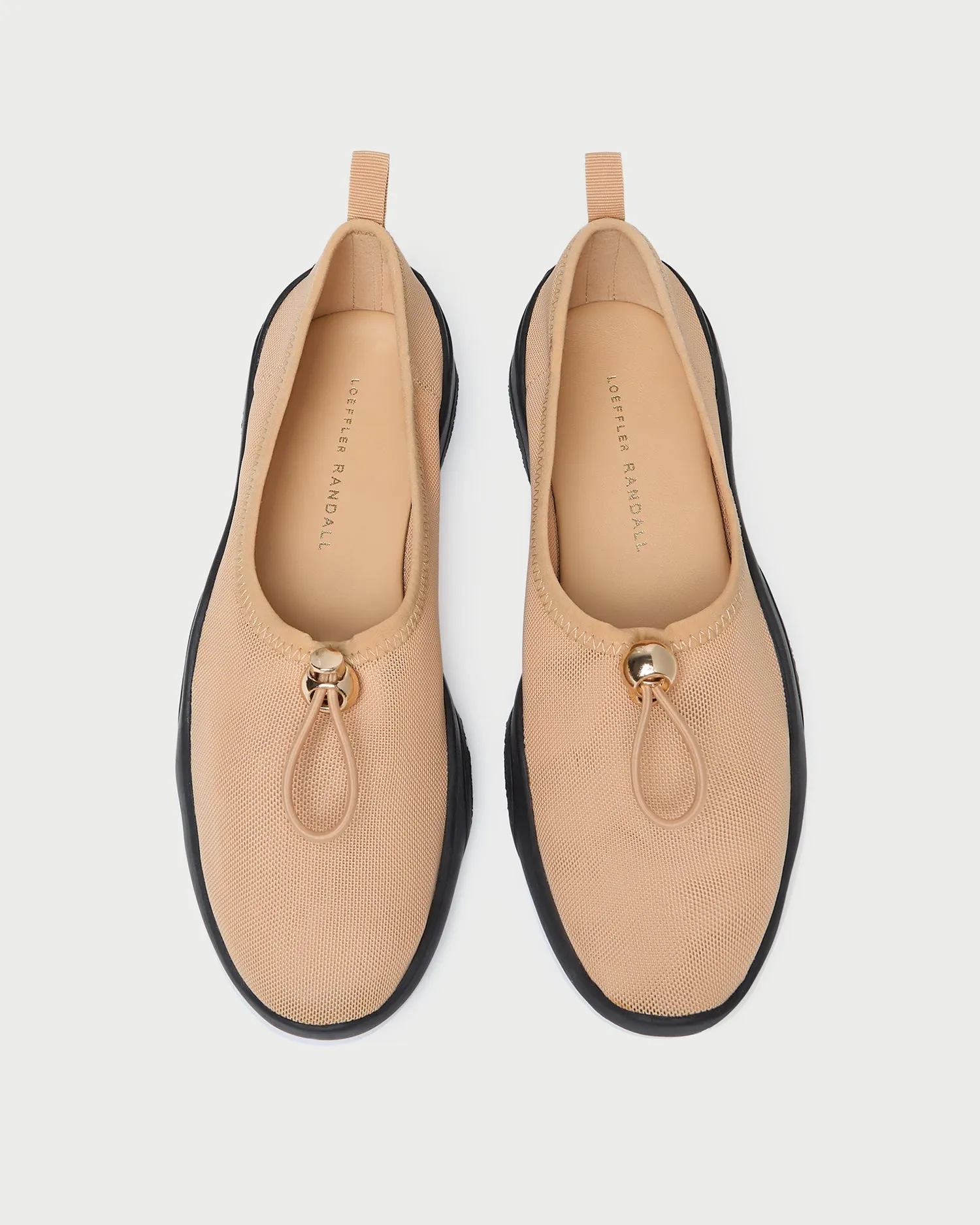 Raina Caramel/Black Mesh Flat -LOEFFLER RANDALL