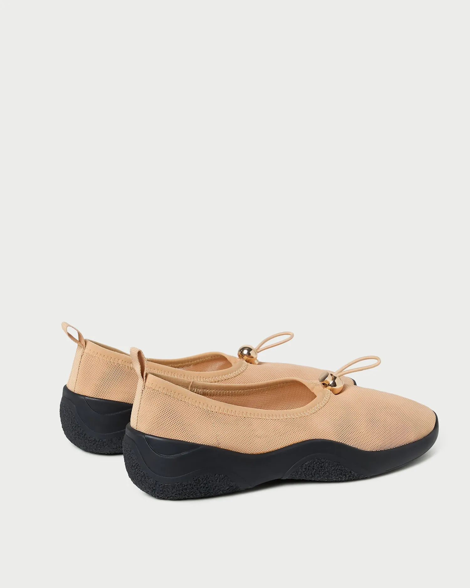Raina Caramel/Black Mesh Flat -LOEFFLER RANDALL