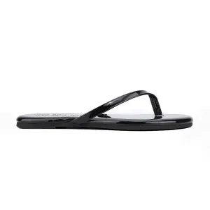 Reformation Rivington Flip Flop in Black Patent