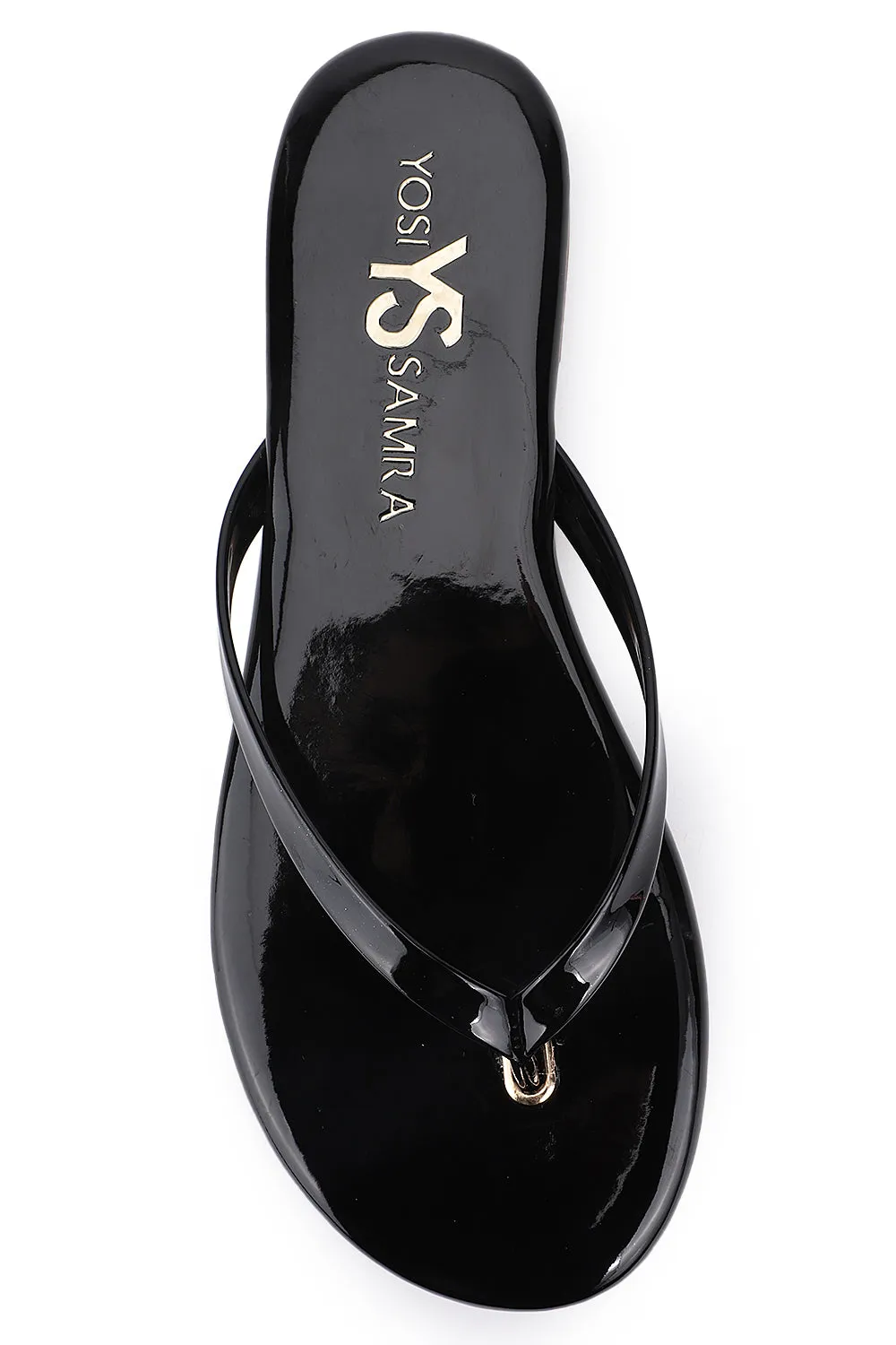 Reformation Rivington Flip Flop in Black Patent