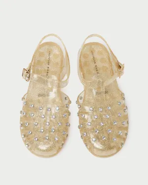Rhys Champagne Glitter Jelly Sandal -LOEFFLER RANDALL