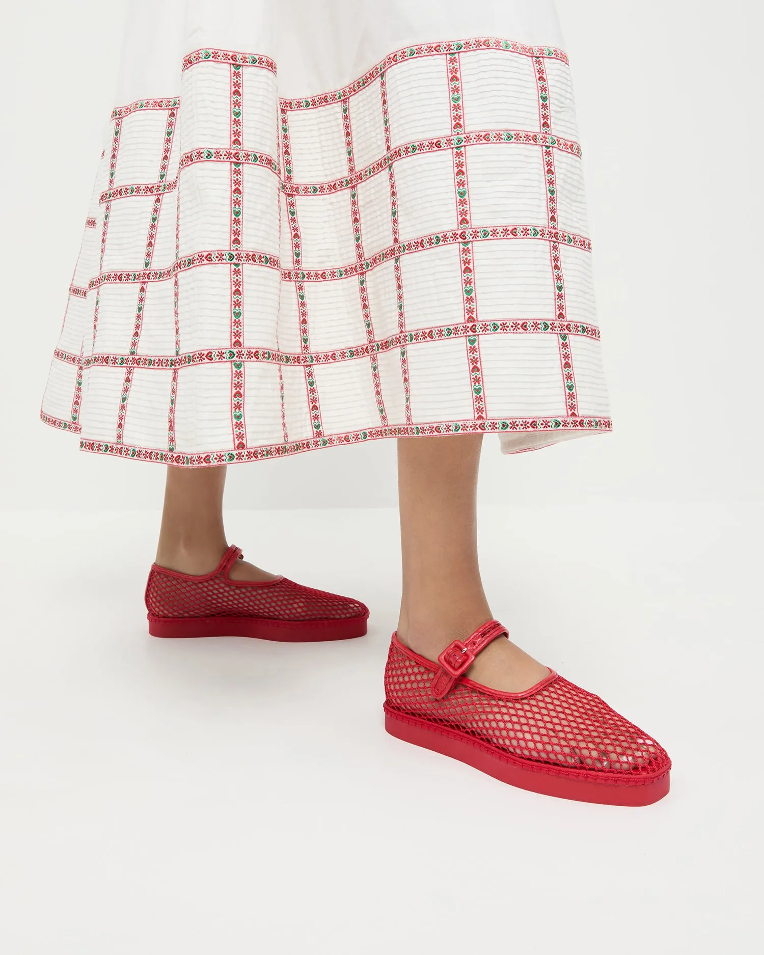 Rita Red Netted Mary Jane -LOEFFLER RANDALL