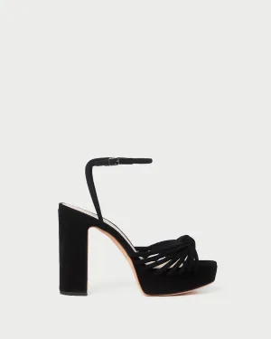 Rivka Black Suede Platform Sandal -LOEFFLER RANDALL