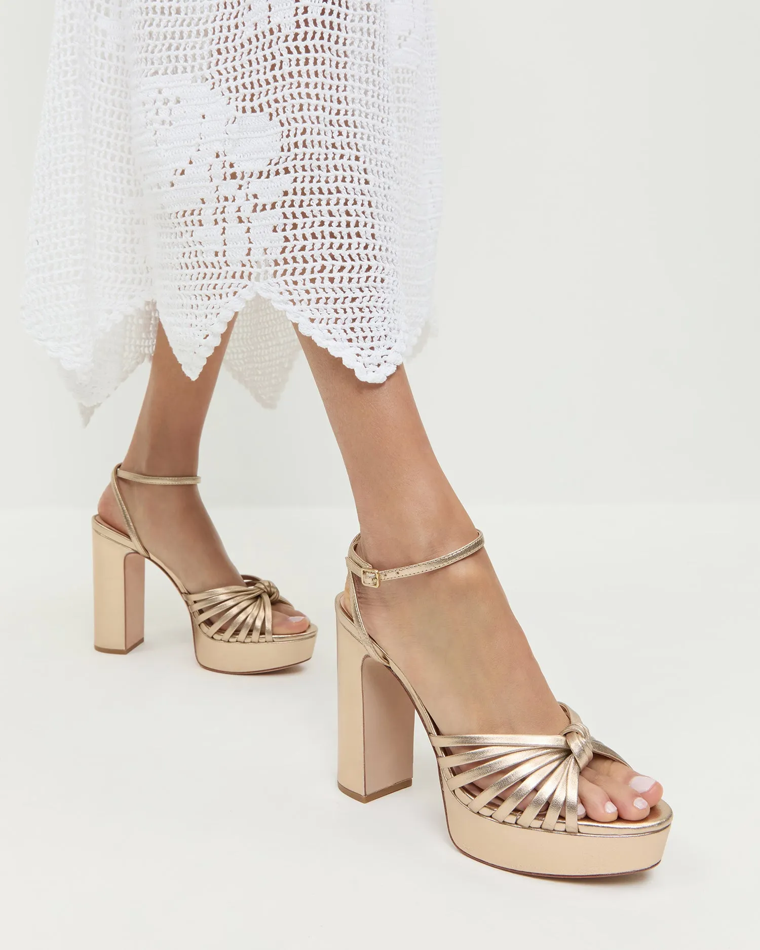 Rivka Champagne Knot Platform Sandal -LOEFFLER RANDALL