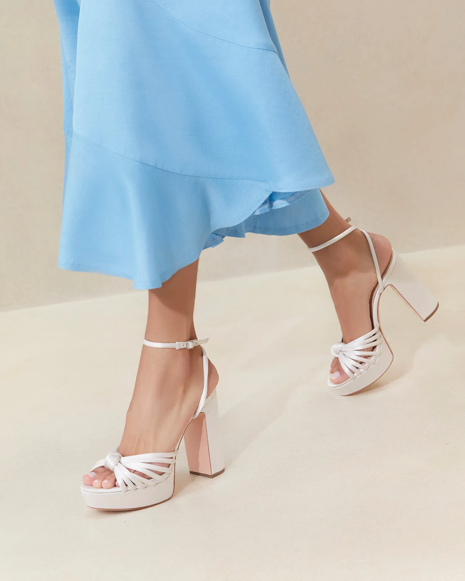 Rivka Cream Knot Platform Sandal -LOEFFLER RANDALL