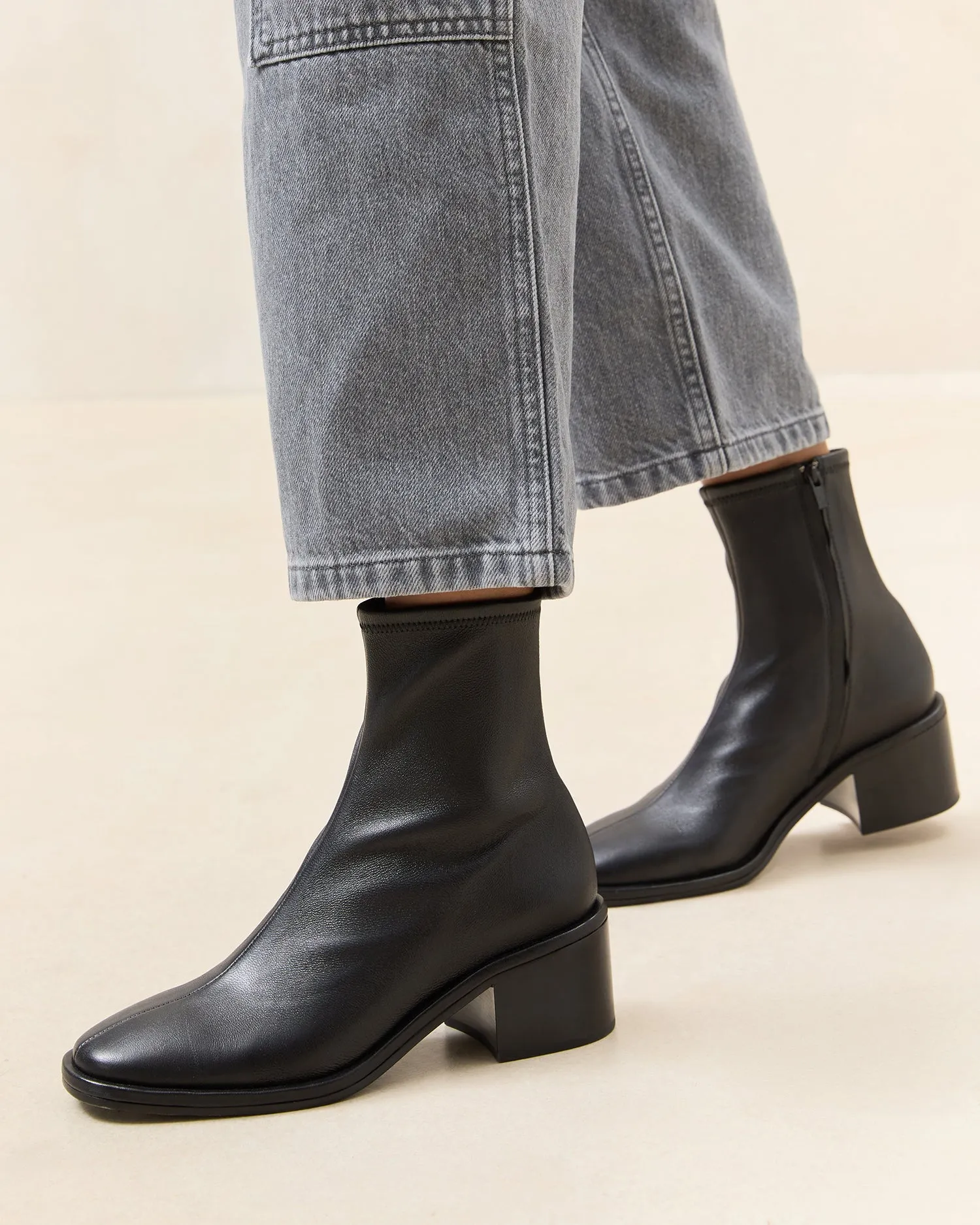 Roxy Black Block Heel Bootie -LOEFFLER RANDALL