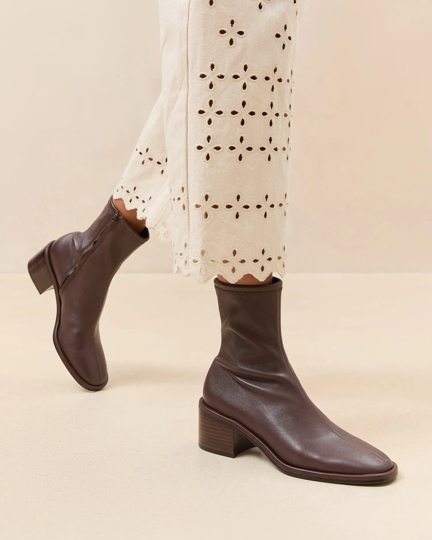 Roxy Espresso Block Heel Bootie -LOEFFLER RANDALL